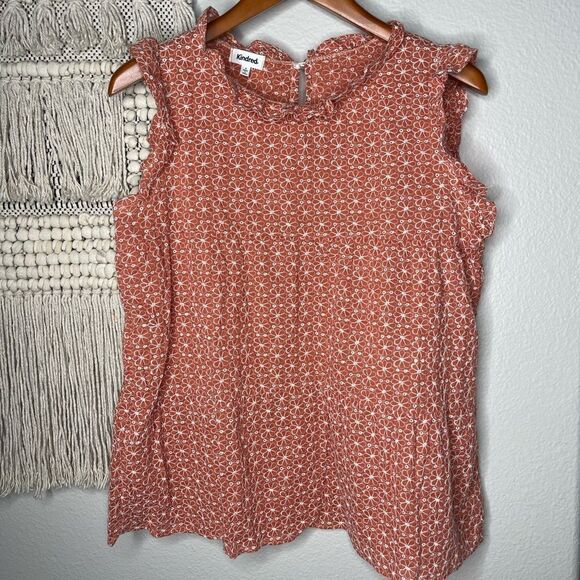 Orange Floral Embroidered Blouse - Picture 1 of 6